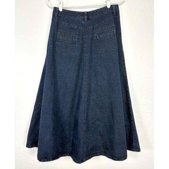 Sundance Dark Wash Denim Midi Skirt Size 6 Blue - Picture 2 of 7